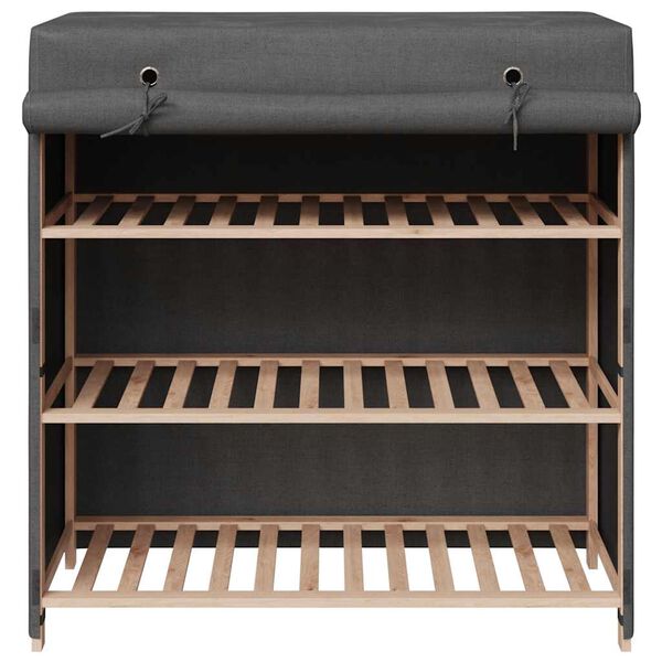 vidaXL シューズキャビネット カバー付き 79x40x80cm 布製 グレー