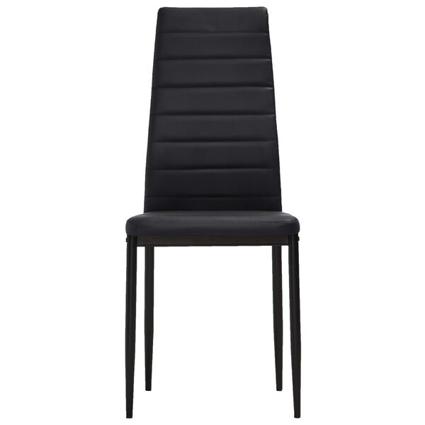 vidaXL ダイニングチェア 4点 合成皮革 ブラック