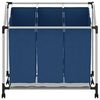 vidaXL マルチ 洗濯物収納 3箱 ブルー スチール製