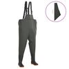 vidaXL ウェーディングパンツ ブーツ付き グリーン サイズ41