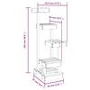 vidaXL キャットツリー ホワイト 45.5x49x103 cm 無垢材 パイン材