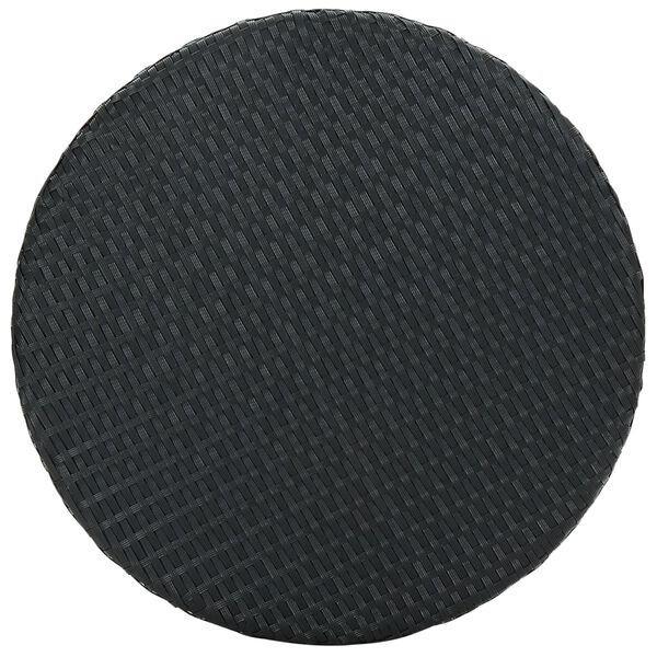 vidaXL ガーデンバー3点セット クッション付き ポリラタン製 ブラック (313435+45856)