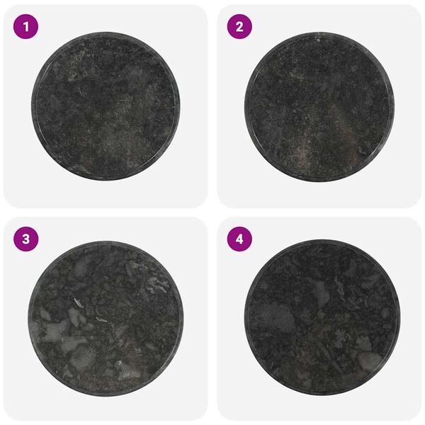 vidaXL テーブルトップ 直径60x2.5cm 大理石 ブラック