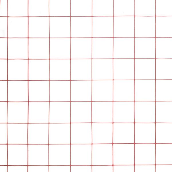 vidaXL ニワトリ 金網フェンス PVC塗装仕上げスチール製 25x0.5m レッド