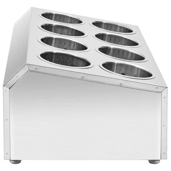 vidaXL カトラリーホルダー 8口 長方形 ステンレススチール