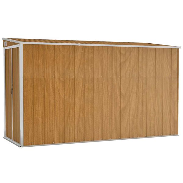 vidaXL 壁掛け式ガーデンシェッド ブラウン 118x288x178 cm 亜鉛メッキ鋼