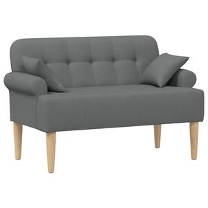 vidaXL ボタンタフテッドのラブシート ダークグレー 120 x 65 x 79 cm ファブリック
