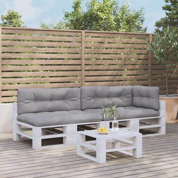 vidaXL パレットクッション 5点 グレー ファブリック