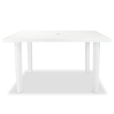 vidaXL ガーデンテーブル ホワイト 126x76x72cm プラスチック製