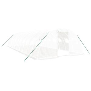 vidaXL スチールフレーム温室 ホワイト 40 m&sup2; 10x4x2 m