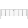 vidaXL ガーデンゲート 亜鉛メッキ鋼 400x100 cm シルバー