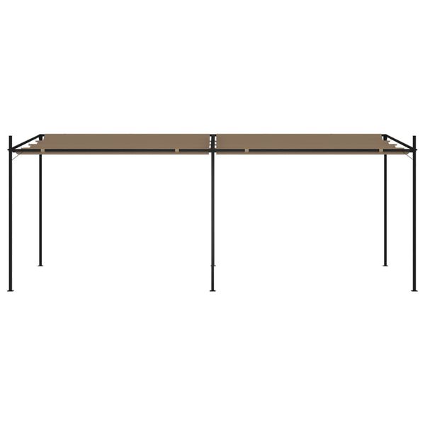 vidaXL ガゼボ 引き込み式ルーフ付き トープ 600x300x233cm