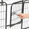 vidaXL 犬用プレイサークル パネル12枚 スチール製 80&times;60cm ブラック