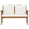 vidaXL ガーデンベンチ クッション付き 119cm アカシア無垢材