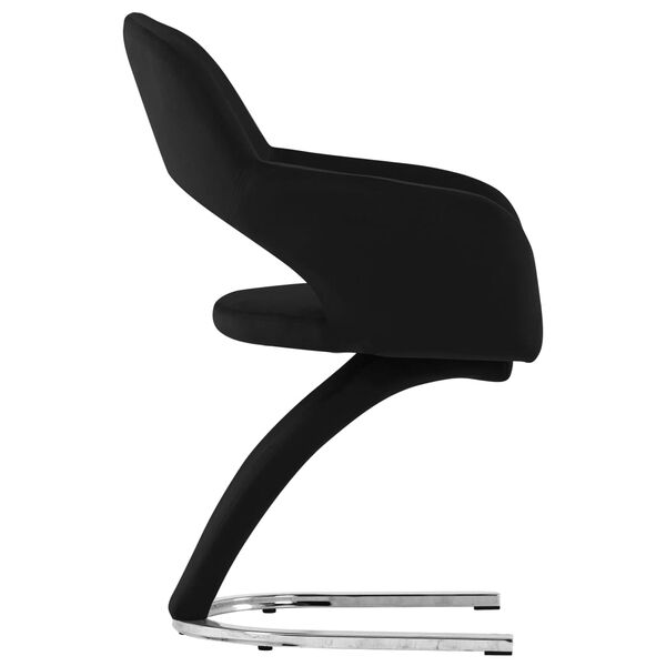 vidaXL ダイニングチェア 2点セット ブラック ベルベット製