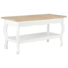 vidaXL コーヒーテーブル 87.5x42x44cm パイン無垢材 ホワイト＆ブラウン