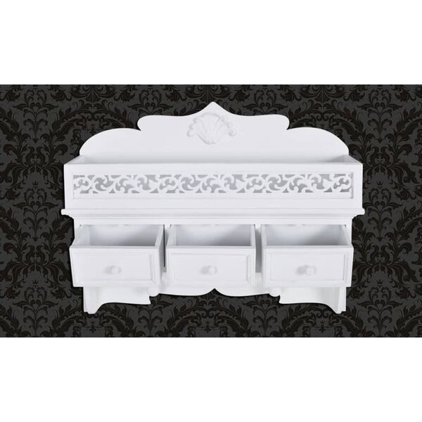 vidaXL ウォールシェルフ/ペグ 引き出し2点＆フック2点付き