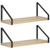 vidaXL 壁棚 2 個 ソノマオーク 40 x 16 x 15.5 cm