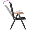 vidaXL 折りたたみガーデンチェア 2点 アルミ＆合成繊維 ブラック