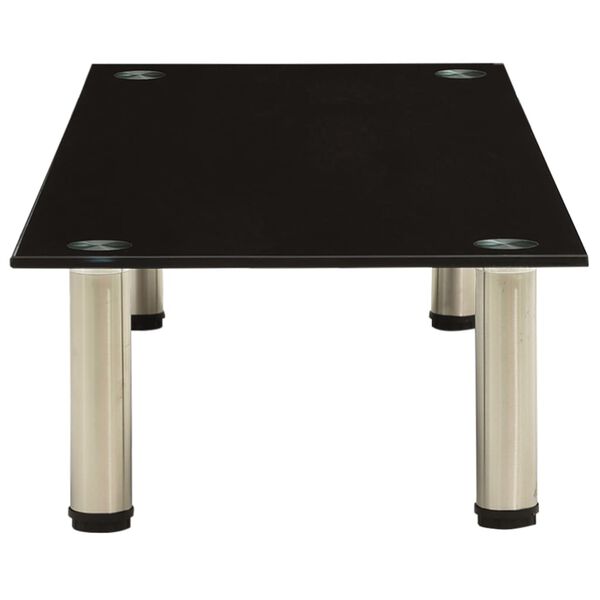 vidaXL テレビ台 ブラック 100x35x17cm 強化ガラス製