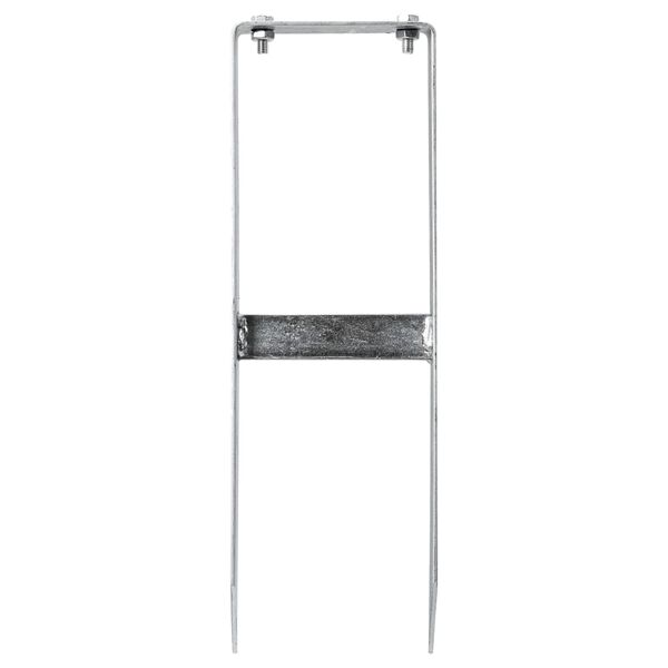 vidaXL フェンス グラウンドスパイク 2点 40cm WPC製フェンス用 スチール製