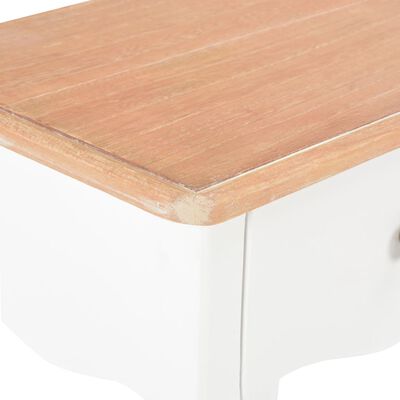 vidaXL ナイトテーブル 40x30x50cm パイン無垢材 ホワイト＆ブラウン