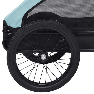 vidaXL 自転車用ペットトレーラー ブルー＆ブラック