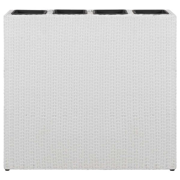 vidaXL ガーデン トール植木鉢 ポット4個 ポリラタン製 ホワイト