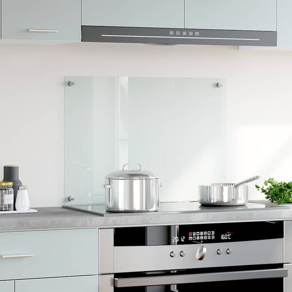 vidaXL キッチン用 汚れ防止板 透明 70x50cm 強化ガラス製