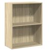 vidaXL 2段 ブックキャビネット ソノマオーク 60x30x76.5cm パーティクルボード