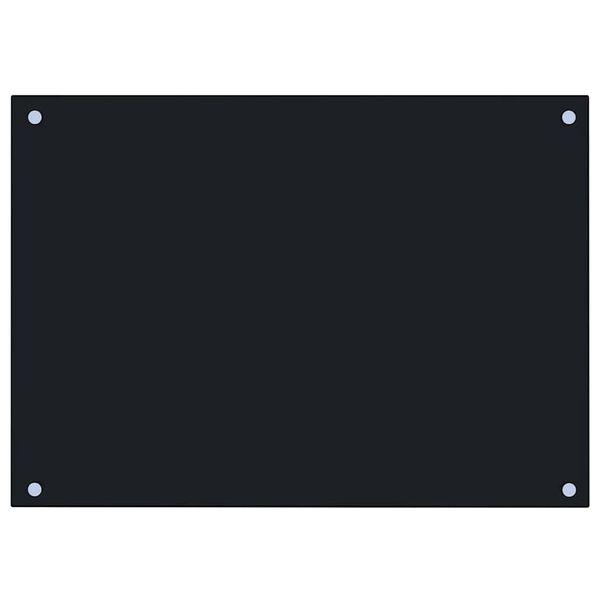 vidaXL キッチン用 汚れ防止板 ブラック 70x50cm 強化ガラス製