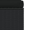 vidaXL 3人掛けソファ クッション付き ブラック ポリラタン製