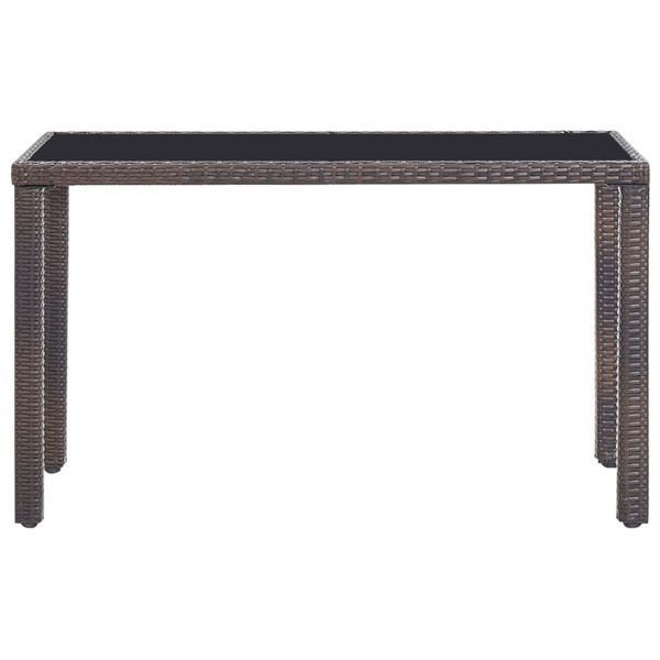 vidaXL 屋外ダイニング5点セット クッション付き ポリラタン製 ブラウン