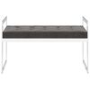 vidaXL ベンチ 97cm グレー ベルベット＆ステンレススチール製