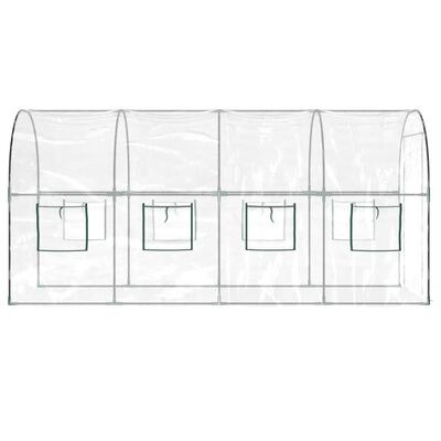 vidaXL 温室 透明 160x400x190 cm PVC＆粉体塗装スチール