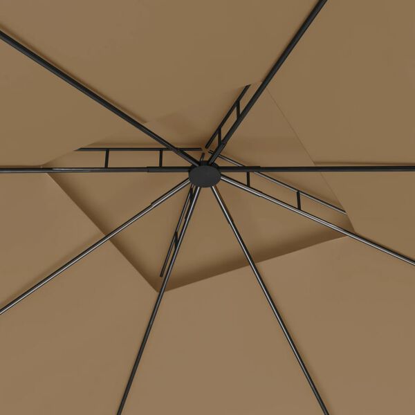 vidaXL ガゼボ 3x3x2.7m トープ 160g/m²