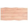 vidaXL テーブルトップ ライトブラウン 100x50x2 cm 加工済みオーク無垢材 ライブエッジ