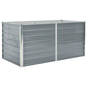 vidaXL レイズドガーデンプランター 160x80x77cm 亜鉛メッキ鋼製 グレー