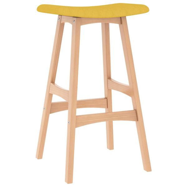 vidaXL バースツール 2点 マスタードイエロー 布製