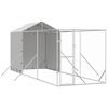vidaXL 屋外犬小屋 屋根付き シルバー 2x6x2.5 m 亜鉛メッキ鋼製