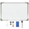 vidaXL マグネット ホワイトボード ホワイト 50x35cm スチール製
