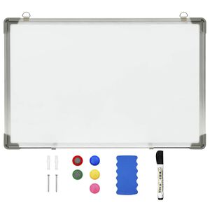 vidaXL マグネット ホワイトボード ホワイト 50x35cm スチール製