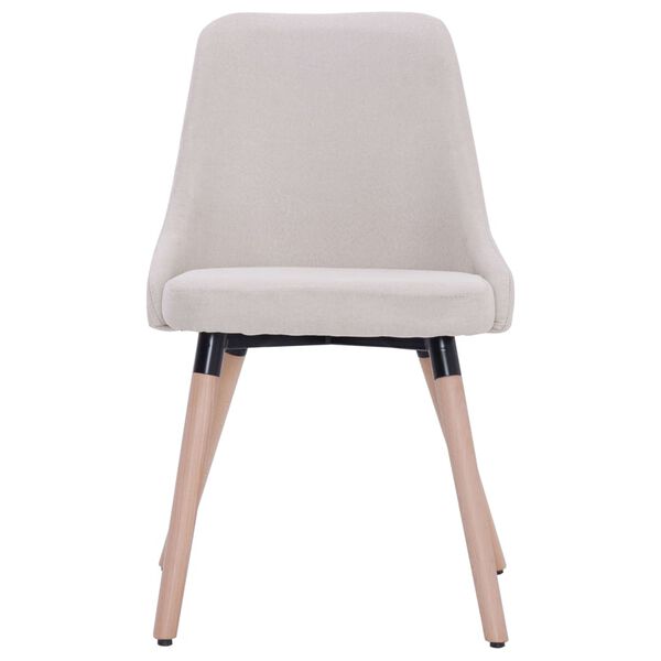 vidaXL ダイニングチェア 2点セット クリーム 布張り