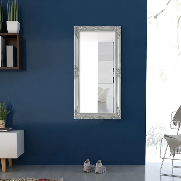 vidaXL ウォールミラー バロック調 120x60cm シルバー