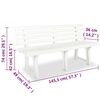 vidaXL ガーデンベンチ 145.5cm プラスチック製 白色
