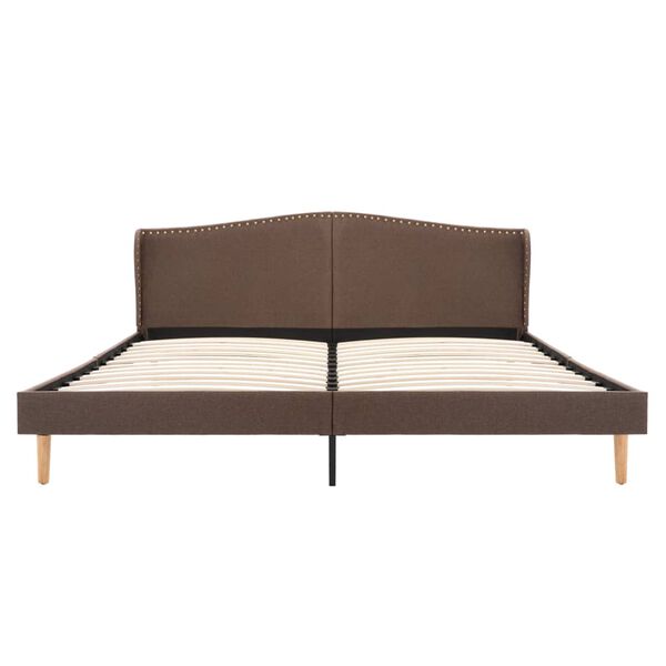 vidaXL ベッドフレーム ブラウン 布製 150x200cm
