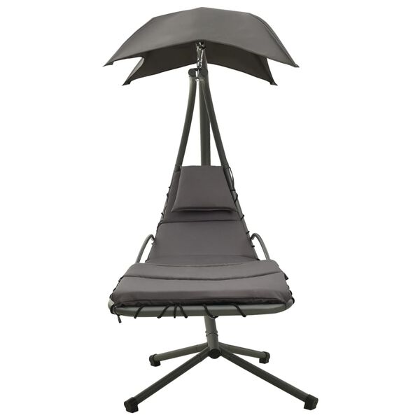 vidaXL ガーデンスイングチェア グレー 190x90x200 cm 布製