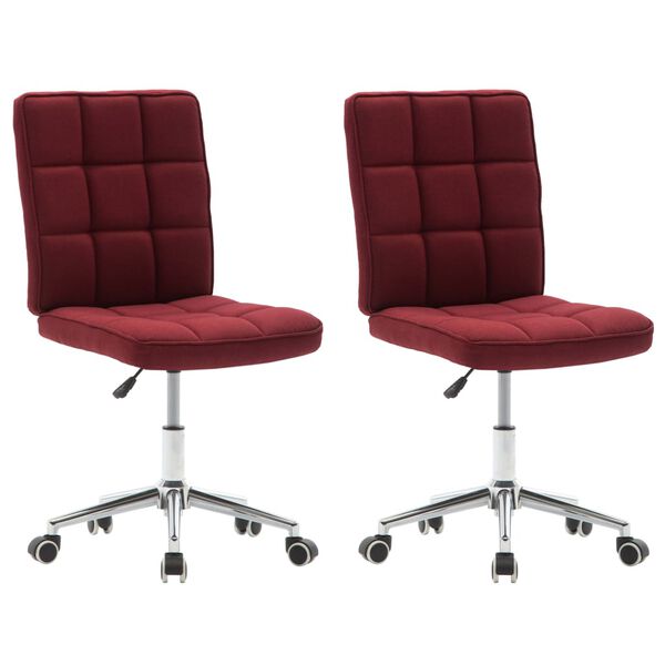 vidaXL ダイニングチェア 2点 ワイン 布製