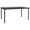 vidaXL 313094 vidaXL Garden Table with Glass Tabletop Black 150x90x74 cm Steel