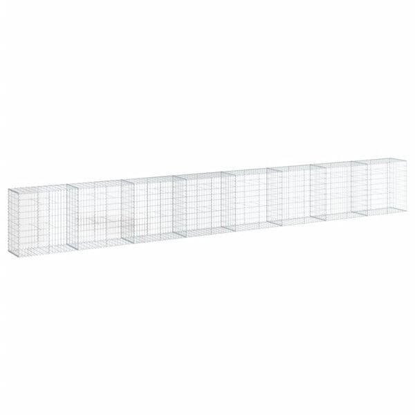 vidaXL 蛇籠バスケット カバー付き 800x50x100cm 亜鉛メッキ鉄